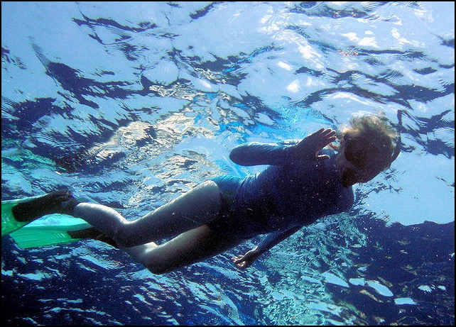 Penelope Smith snorkeling in Bahamas
